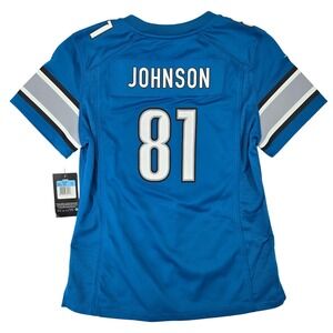 Nike NWT M Calvin Johnson 81 Detroit Lions Jersey Womens Sporty Honolulu Blue